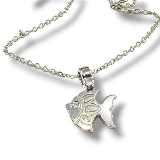 Collana Gioielleria Sorrentino Donna in Oro bianco Diamante 0.02 Ct 1PLFISH - 1PLFISH